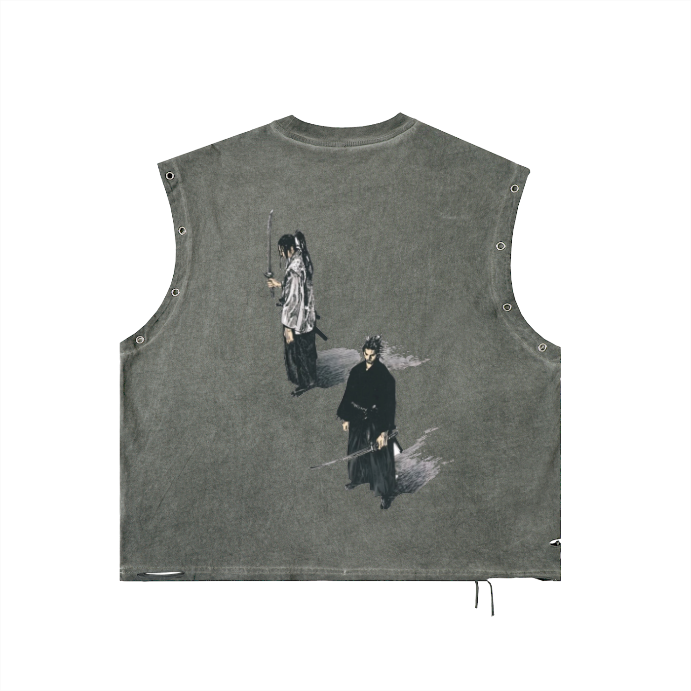 Distressed Grommet Eyelet Tank Top